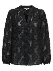 ONLY Bluzka Korsa 15360837 Czarny Oversize. Czarne bluzki damskie Only, xs, bez wzorów, z syntetyku, bez kołnierzyka, bez ramiączek. Za 159.99 zł.