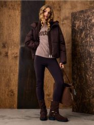 Legginsy z ociepleniem - brązowy. Brązowe legginsy damskie Sinsay, l, bez wzorów. Za 39.99 zł.