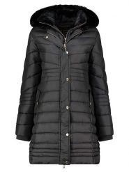 Geographical Norway Płaszcz pikowany "Biensur" w kolorze czarnym rozmiar: XXL. Czarne płaszcze damskie Geographical Norway, xxl, bez wzorów. Za 289.88 zł.