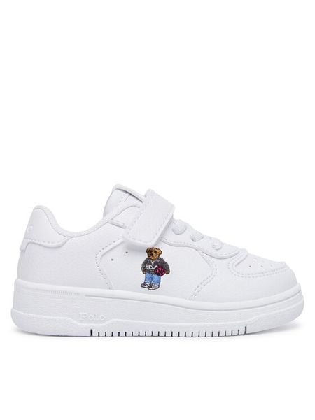 Polo Ralph Lauren Sneakersy RL05004101 Biały. Białe buty sportowe chłopięce Polo Ralph Lauren, bez wzorów, ze skóry, bez zapięcia. Za 429.99 zł.