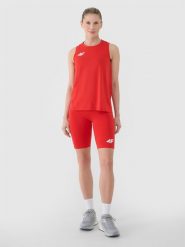 4F Legginsy kolarki treningowe damskie - czerwone XS. Czerwone legginsy damskie 4f, s, bez wzorów, z dzianiny. Za 109.99 zł.