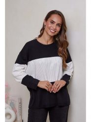 Soft Cashmere Sweter w kolorze czarno-białym rozmiar: 38/40. Czarne swetry klasyczne damskie Soft Cashmere, bez kołnierzyka. Za 210.14 zł.