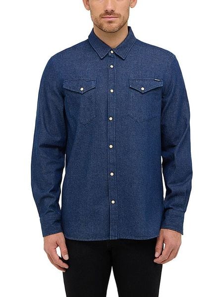 Mustang Koszula dżinsowa w kolorze granatowym rozmiar: M. Niebieskie koszule męskie Mustang, m, bez wzorów, z bawełny, bez kołnierzyka, bez ramiączek. Za 139.87 zł.