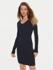 Guess Sukienka dzianinowa Isabella W4BK07 Z3HP2 Granatowy Slim Fit. Niebieskie sukienki damskie Guess, xs, z aplikacjami, z dzianiny, bez kołnierzyka, bez ramiączek. Za 379.99 zł.
