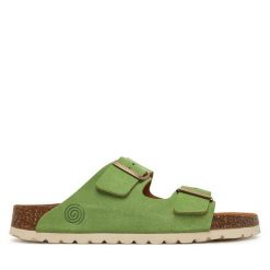 Klapki Dr. Brinkmann. Zielone klapki damskie Dr. Brinkmann, bez wzorów, bez obcasa. Za 309.99 zł.