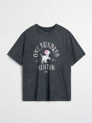 Bawełniana koszulka z efektem sprania 101 Dalmatians - szary. Szare t-shirty damskie Sinsay, l, bez wzorów, z bawełny, bez kołnierzyka. Za 39.99 zł.