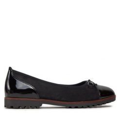 Baleriny Gabor. Czarne baleriny damskie Gabor, bez wzorów, bez obcasa. Za 339.99 zł.