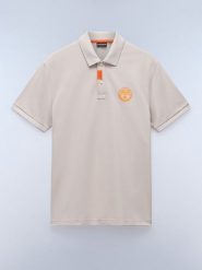 NAPAPIJRY Koszulka polo "Clanis" w kolorze beżowym rozmiar: S. Brązowe koszulki polo męskie NAPAPIJRY, s, bez wzorów, z bawełny, bez ramiączek. Za 92.21 zł.