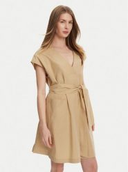 Weekend Max Mara Sukienka codzienna Mitico 2515221132 Beżowy Regular Fit. Brązowe sukienki damskie Weekend Max Mara, na co dzień, bez wzorów, z bawełny, bez kołnierzyka, bez ramiączek, proste. Za 1,169.00 zł.