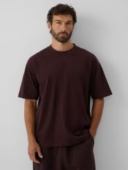 4F T-shirt loose gładki męski - brązowy M. Brązowe t-shirty męskie 4f, m, bez wzorów, z bawełny, bez kołnierzyka. Za 69.99 zł.