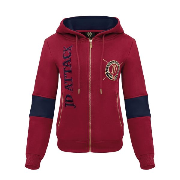 Bluza z zamkiem JD ATTACK Stefanie. Czerwone bluzy bez kaptura damskie JD ATTACK, l, z bawełny. Za 189.00 zł.