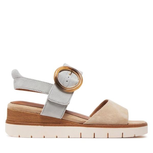 Sandały Tamaris. Brązowe sandały damskie Tamaris, bez wzorów, bez obcasa, na koturnie. Za 359.99 zł.