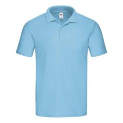 Męska Oryginalna Koszulka Polo. Niebieskie koszulki polo męskie Fruit of the Loom, l, bez wzorów, bez ramiączek. Za 46.99 zł.