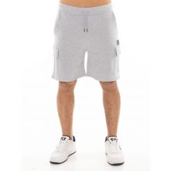 Bluza z bawełna z kieszeń na co dzień na siłownię. Szare bluzy sportowe męskie LEONE 1947 APPAREL, bez wzorów, z bawełny, sportowe, bez kołnierzyka, bez ramiączek. W wyprzedaży za 89.72 zł.