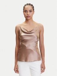 Marciano Guess Top 4YGH09 7117A Beżowy Classic Fit. Brązowe topy damskie Marciano Guess, z aplikacjami, z jedwabiu, bez kołnierzyka. Za 239.99 zł.