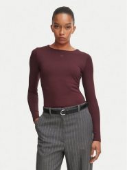 HUGO Bluzka Dasiia 50545208 Bordowy Slim Fit. Czerwone bluzki damskie Hugo, s, bez wzorów, z syntetyku, bez ramiączek. Za 399.99 zł.