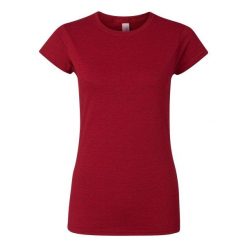 Koszulka Damska Softstyle Heather. Czerwone t-shirty damskie Gildan, xl, bez wzorów, bez kołnierzyka. Za 38.99 zł.