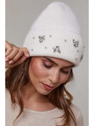 Soft Cashmere Czapka w kolorze białym rozmiar: onesize. Białe czapki zimowe damskie Soft Cashmere, z kaszmiru. Za 92.42 zł.