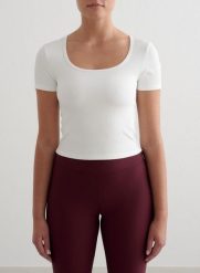 Damski top szybkoschnący, second skin, prążkowany Ribbed Performance biały. Białe topy sportowe damskie Aim'n, m, bez wzorów, z dzianiny, bez ramiączek. Za 153.70 zł.
