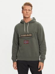 Napapijri Bluza Burgee NP0A4I9B Zielony Regular Fit. Zielone bluzy bez kaptura męskie Napapijri, m, z bawełny. Za 499.99 zł.