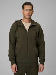 Bluza dresowa regular z kapturem męska 4F 4FRSS26TSWSM3106. Zielone bluzy z kapturem męskie 4f, m, z bawełny. Za 169.99 zł.