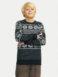 Jack & Jones Junior Sweter Xmas Gabriel 12267436 Zielony Regular Fit. Zielone swetry chłopięce JACK & JONES Junior, bez wzorów, z syntetyku, bez kołnierzyka. Za 59.99 zł.