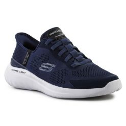 Buty Skechers Bounder 2.0 Emerged 232459-NVY niebieskie. Niebieskie buty sportowe na co dzień męskie z materiału, bez zapięcia, trekkingowe. Za 613.11 zł.