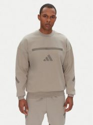 Adidas Bluza Z.N.E. JP0383 Beżowy Loose Fit. Brązowe bluzy bez kaptura męskie Adidas, l, z bawełny. Za 289.99 zł.