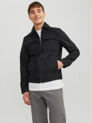 Jack & Jones Kurtka z imitacji skóry 12213082 Czarny Regular Fit. Czarne kurtki męskie Jack & Jones, m, bez wzorów, ze skóry, bez kaptura. Za 239.99 zł.