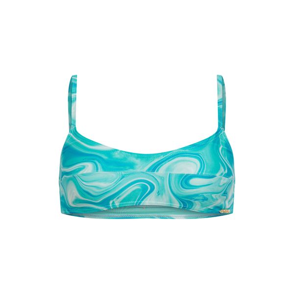 Damski biustonosz z nadrukiem Superdry. Niebieskie biustonosze sportowe damskie Superdry., bez wzorów. Za 190.00 zł.