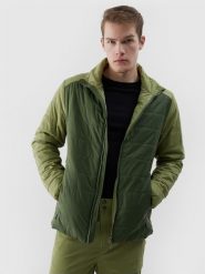 4F Kurtka puchowa trekkingowa Primaloft Black Eco męska - zielona 3XL. Zielone kurtki męskie 4f, l, bez wzorów, z dzianiny, klasyczne, bez kaptura. W wyprzedaży za 199.99 zł.