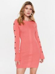 Patrizia Pepe Sukienka dzianinowa 8A1061/K9J5-R765 Różowy Slim Fit. Czerwone sukienki damskie Patrizia Pepe, bez wzorów, z dzianiny, bez kołnierzyka, bez ramiączek. Za 1,059.00 zł.
