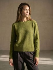 Sweter chunky z domieszką wełny - zielony. Zielone swetry klasyczne damskie Sinsay, l, z wełny, bez kołnierzyka. Za 39.99 zł.