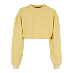 Bluza crop haftowane z kwiatami duże rozmiary dla kobiet Urban Classics. Żółte bluzy bez kaptura damskie Urban Classics. Za 237.00 zł.