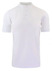 Męski T-Shirt na Stójce - Brave Soul - Biały. Białe t-shirty męskie Brave Soul, na lato, l, bez wzorów, z bawełny, bez kołnierzyka. Za 59.00 zł.