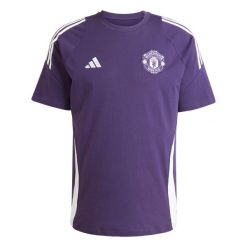 Koszulka Manchester United Tiro 25. Białe t-shirty sportowe męskie Adidas, m, z bawełny, bez ramiączek, do piłki nożnej. Za 197.50 zł.