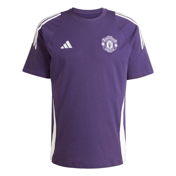 Koszulka Manchester United Tiro 25. Białe t-shirty sportowe męskie Adidas, m, z bawełny, bez ramiączek, do piłki nożnej. Za 197.50 zł.