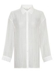 MOSS COPENHAGEN Bluzka w kolorze białym rozmiar: M/L. Białe bluzki damskie MOSS COPENHAGEN, l, bez wzorów, bez kołnierzyka, bez ramiączek. Za 165.99 zł.