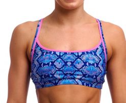 Strój dwuczęściowy Funkita Sports Top Blue Viper - góra od bikini. Niebieskie bikini damskie FUNKITA, bez wzorów. Za 139.00 zł.