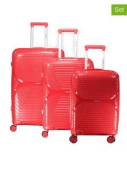 Geographical Norway 3-częściowy zestaw "Silkovette" w kolorze czerwonym rozmiar: onesize. Czerwone walizki Geographical Norway, bez wzorów, z materiału. Za 391.99 zł.