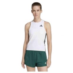 Damski tank top adidas Essentials 3-Stripes. Białe topy sportowe damskie Adidas, s, bez wzorów, z materiału, bez ramiączek. Za 139.15 zł.
