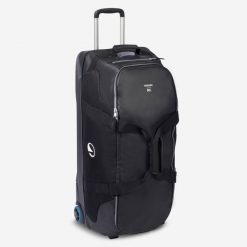 Torba nurkowa Decathlon Travel Bag SCD 90 l na kółkach. Czarne torebki klasyczne damskie Decathlon, bez wzorów, duże, bez dodatków. Za 489.99 zł.
