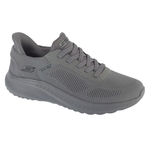 Buty sportowe Sneakersy męskie, Slip-Ins: BOBS Squad Chaos - Solid Step,slip-ins. Szare buty sportowe na co dzień męskie Skechers, bez zapięcia, trekkingowe. Za 329.99 zł.
