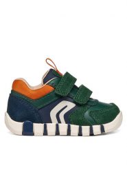 Geox Sneakersy B Iupidoo Boy B3555D 05422 C3P2T Zielony. Zielone buty sportowe chłopięce Geox, bez wzorów, ze skóry, bez zapięcia. Za 269.99 zł.