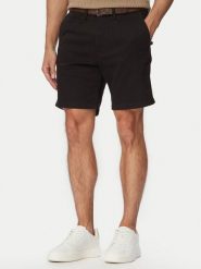 Jack & Jones Szorty materiałowe Adam Belted 12288603 Czarny Regular Fit. Czarne szorty męskie Jack & Jones, z bawełny, bez kołnierzyka. Za 169.99 zł.