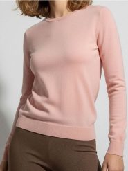 Lekki sweter basic - różowy. Czerwone swetry klasyczne damskie Sinsay, l, bez kołnierzyka. Za 29.99 zł.