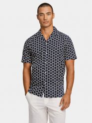 Lindbergh Koszula 30-203569 Granatowy Relaxed Fit. Niebieskie koszule męskie Lindbergh, l, bez wzorów, z bawełny, bez kołnierzyka, bez ramiączek. Za 159.99 zł.