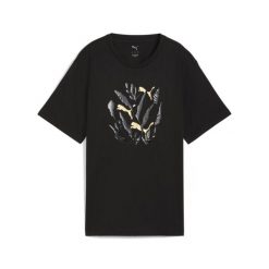 Damska koszulka o luźnym kroju z grafiką liści PUMA Black. Czarne bluzki damskie Puma, bez wzorów, bez ramiączek. Za 129.00 zł.