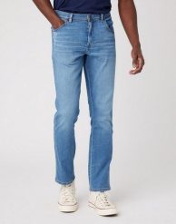 WRANGLER TEXAS SLIM MĘSKIE SPODNIE JEANSOWE THE STORY W12S7424J 112319197. Spodnie materiałowe męskie Wrangler, bez wzorów, z jeansu. Za 229.99 zł.