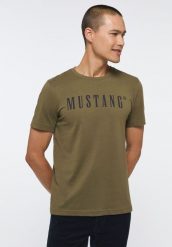 MUSTANG Style Alex C LOGO Tee MĘSKI T-SHIRT KOSZULKA NADRUK LOGO BURNT OLIVE 1013221 6358. Zielone t-shirty męskie Mustang, l, bez wzorów, bez kołnierzyka. Za 69.99 zł.